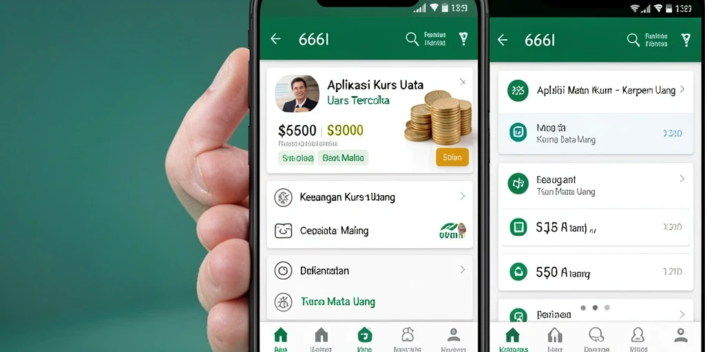 Tampilan antarmuka pengguna aplikasi Kurs Mata Uang 666I yang sederhana dan efisien.