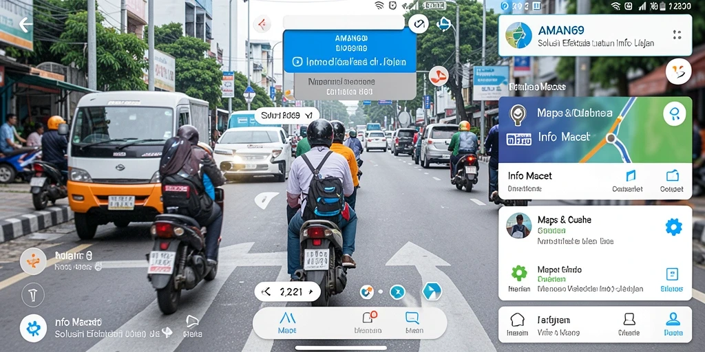 Antarmuka pengguna AMAN69 menampilkan info lalu lintas terkini.