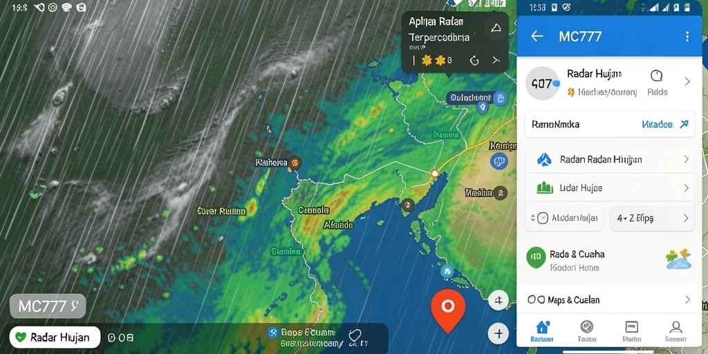 Antarmuka pengguna MC777 menampilkan radar hujan yang jelas dan interaktif.