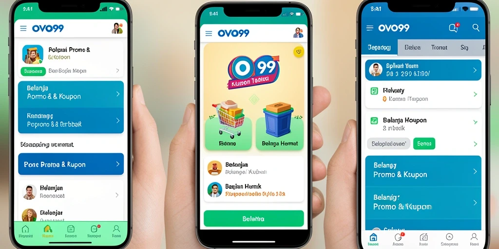 Interface OVO99 dengan berbagai pilihan kupon menarik