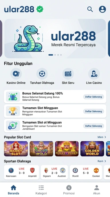 Tampilan kanal resmi ular288