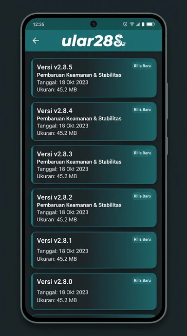Tampilan riwayat versi ular288